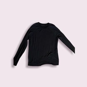 Athleta Black Crew Neck Pullover Women's S Modal Blend Sweatshirt